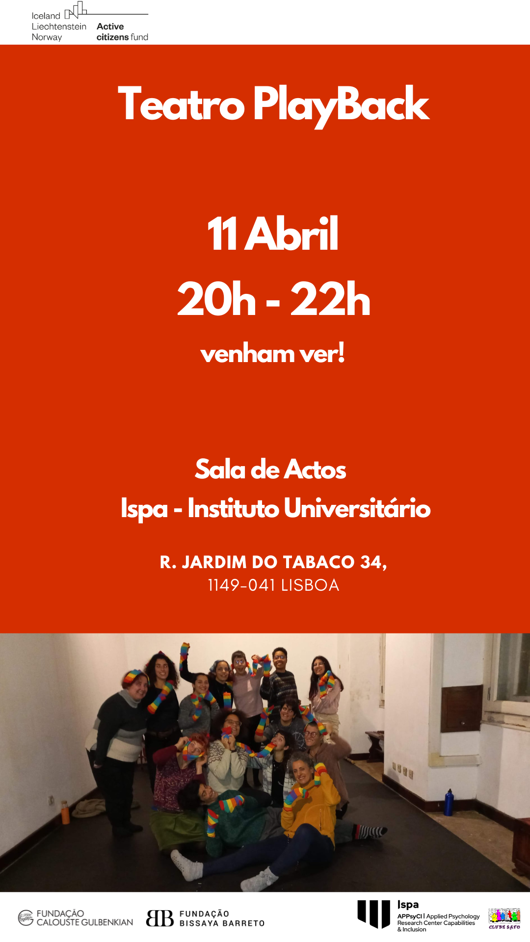Teatro Playback | Ispa - Instituto Universitário, 11 de Abril, 20h